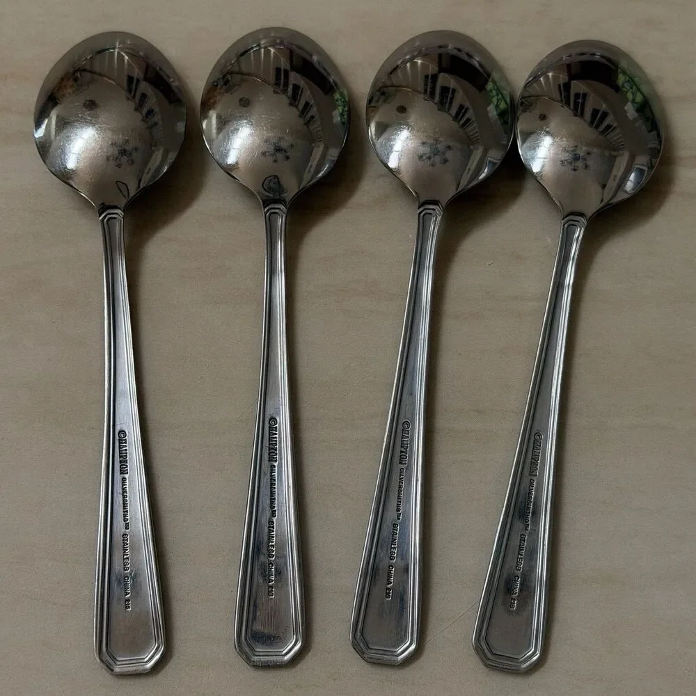 20pc Hampton Silversmiths Flatware Set for 4 Stainless Outline Edge HSV188